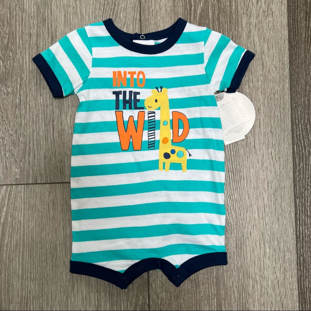 KOALA BABY SHORT SLEEVE SHORTS ROMPER BLUE 0-3MO NWT